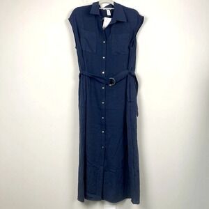 H&M Navy Blue Sleeveless Maxi Dress Size small E081245‎